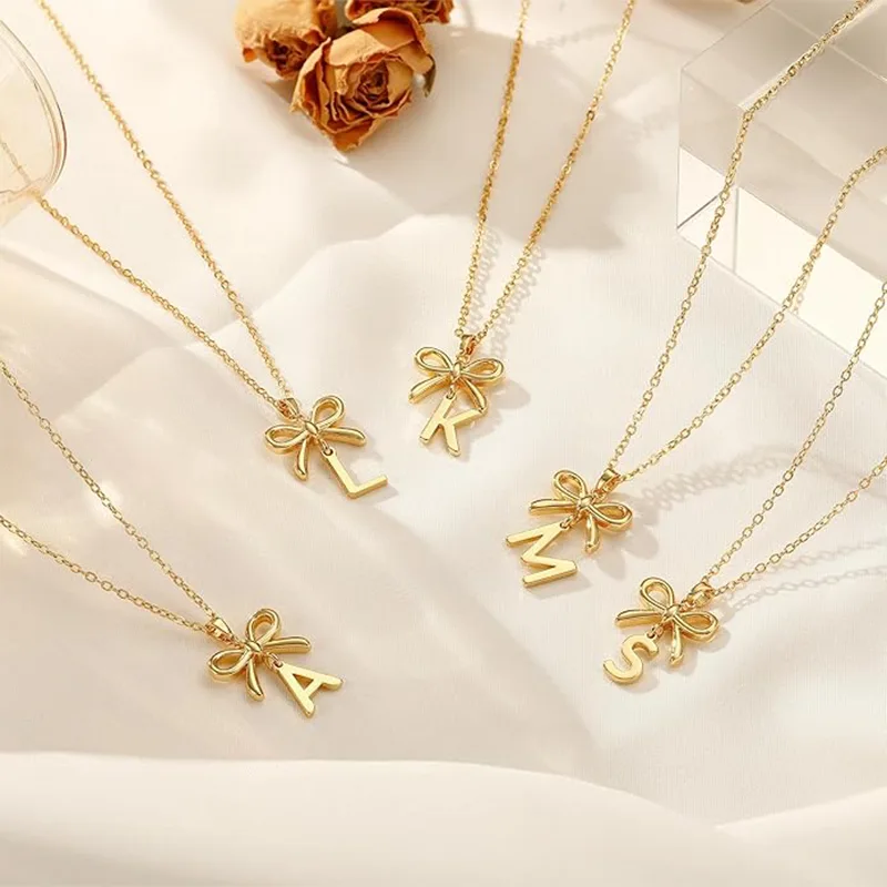 Brass Letter Pendant Teen Girl Necklace